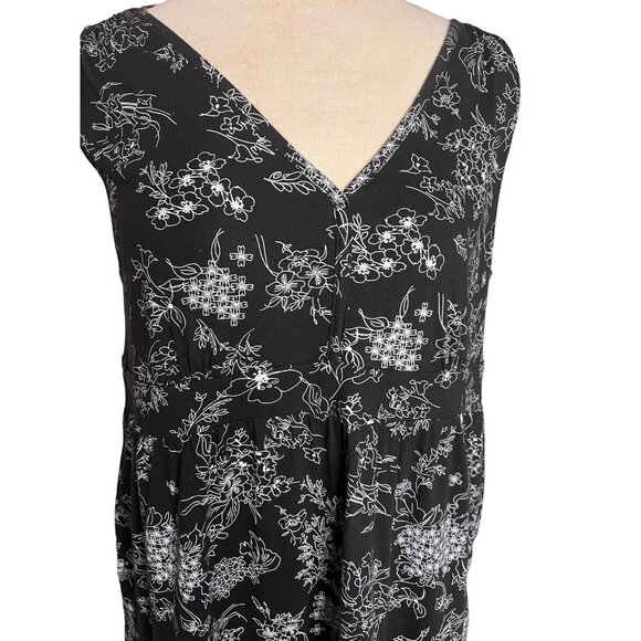 Women Within Maxi Medium Dress Baggy Oversizes Pockets Cotton Y2K - Picture 5 of 11